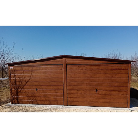 Garaż Blaszany Drewnopodobny 5x6 dach dwuspadowy