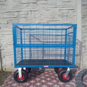 Kosz transportowy Zeus 120x70 cm z pompowanymi kołami — producent Karstal