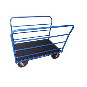 Wózek systemowy Kronos 80x60 cm z dwoma burtami i kołami pompowanymi — producent Karstal
