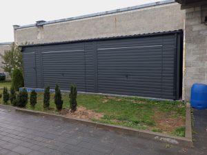 Garaż blaszany dwustanowiskowy 6x6 m z dachem jednospadowym — producent Karstal