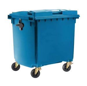 Pojemnik na odpady 1100L z płaską pokrywą i kołami - producent Karstal
