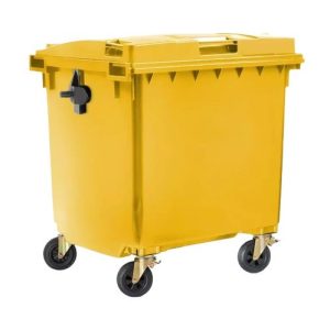 Pojemnik na odpady 1100L z płaską pokrywą i kołami - producent Karstal