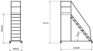 Podest magazynowy jezdny aluminiowy 8+1 2,25 m – producent Karstal