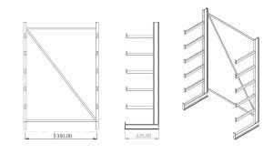 Regał wspornikowy jednostronny 1,35 m 2400 kg — producent Karstal