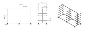 Wózek wspornikowy dwustronny 3 m 600 kg RWJ-300-3D — producent Karstal