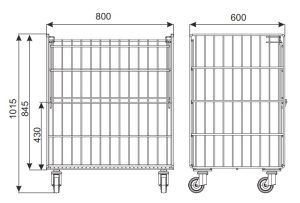 Rollkontener siatkowy na kartony 80x60 cm ocynkowany - producent Karstal