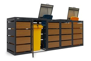 Osłona śmietnika na 5 pojemników 120L szerokość 295 cm – producent Karstal