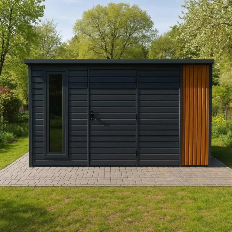Domek ogrodowy z blachy – architektura ogrodowa Karstal